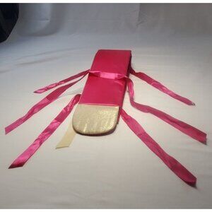 Wig Hair Extension Cover Holder Gold Pink with Ribbons